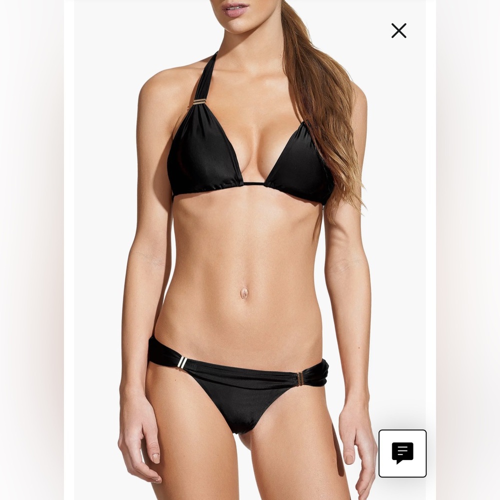 Vix Black Halter Triangle Bikini Set